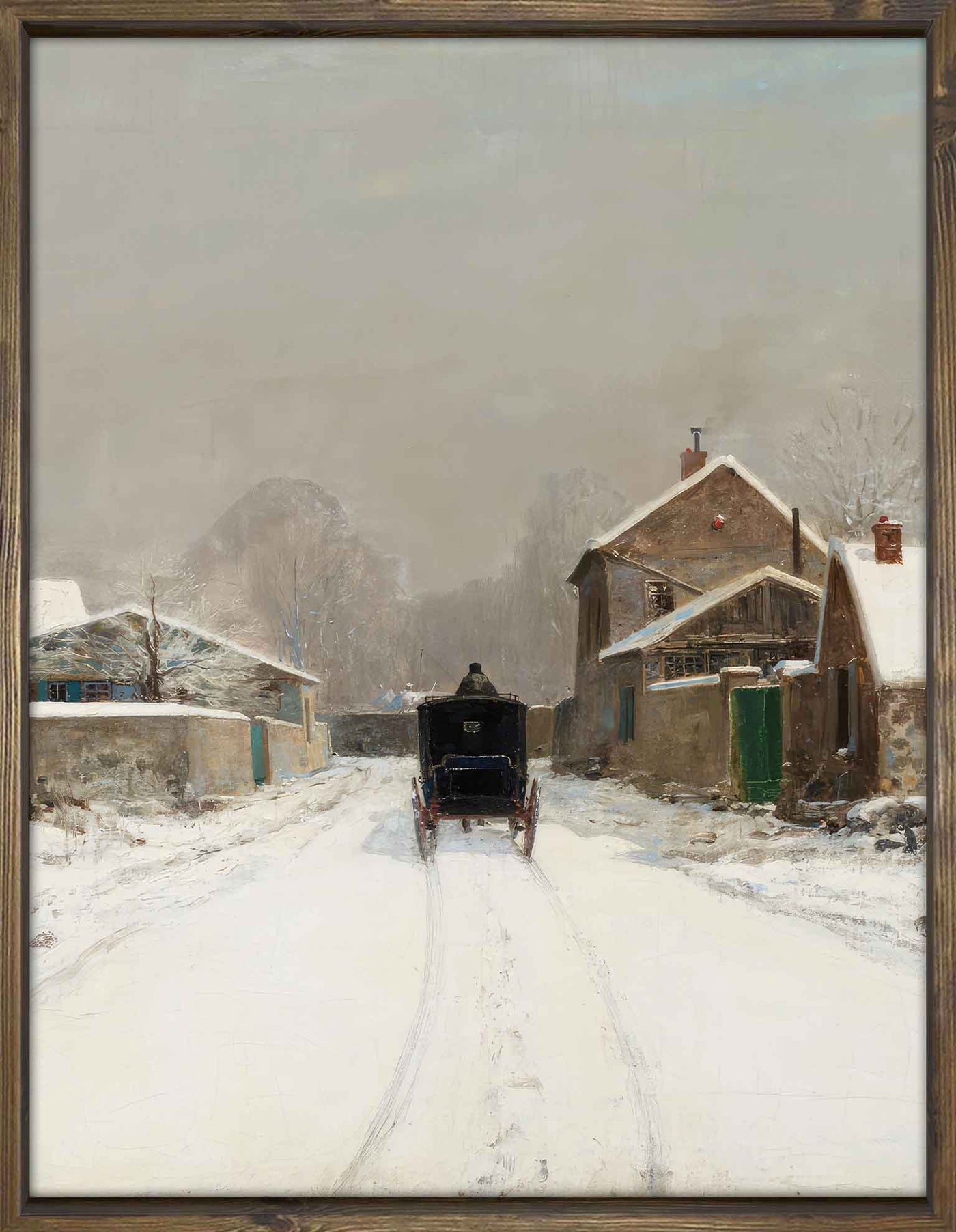 Carriage in the Snow (Vertical)