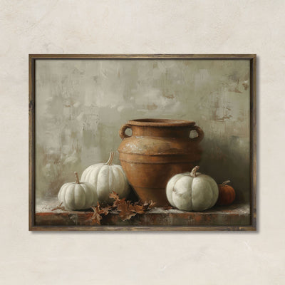 Clay Pot and Pumpkins