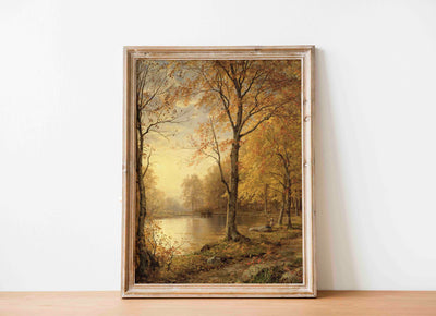 Fall Landscape by the pond Print