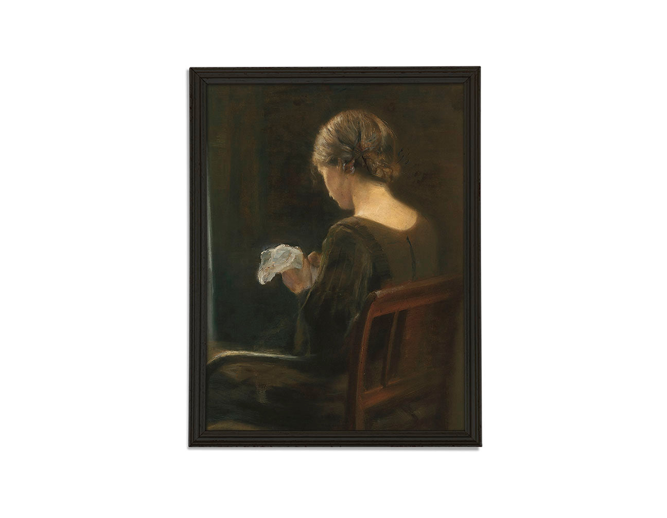 Lady Sewing Print