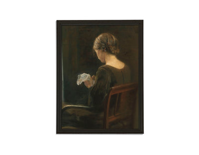 Lady Sewing Print