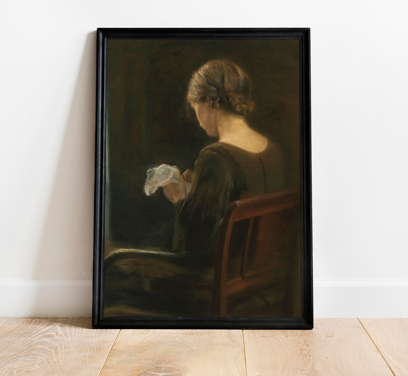 Lady Sewing Print