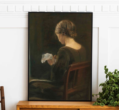 Lady Sewing Print