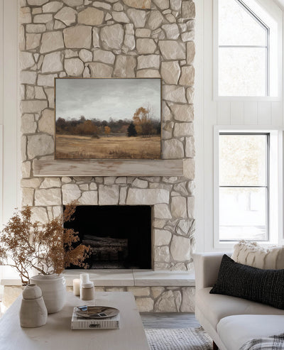 Neutral Fall Landscape Canvas Art - "Late Autumn"