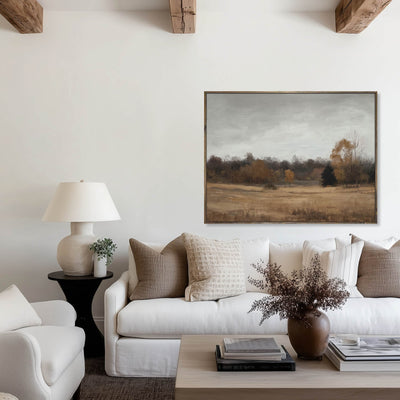 Neutral Fall Landscape Canvas Art - "Late Autumn"
