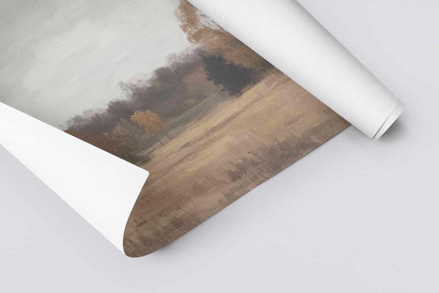 Neutral Fall Landscape Canvas Art - "Late Autumn"