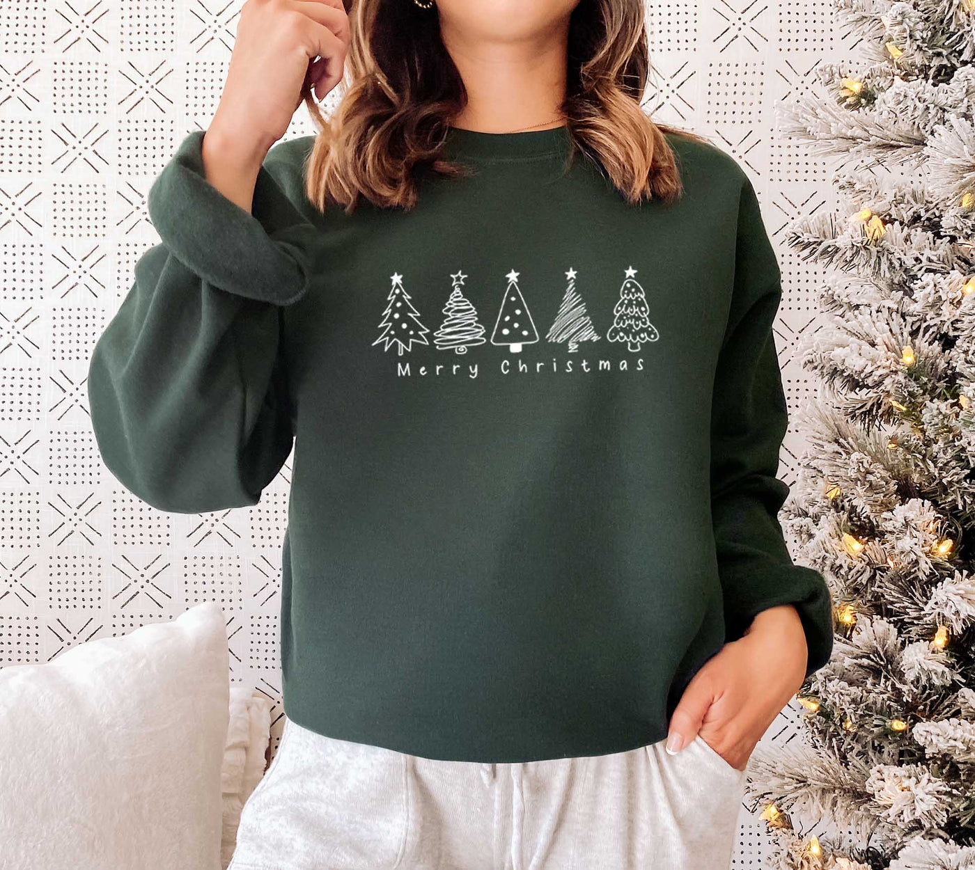 Merry Christmas Trees Sweatshirt