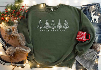 Merry Christmas Trees Sweatshirt