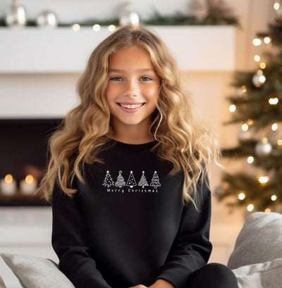 YOUTH/KIDS Merry Christmas TreesSweatshirt