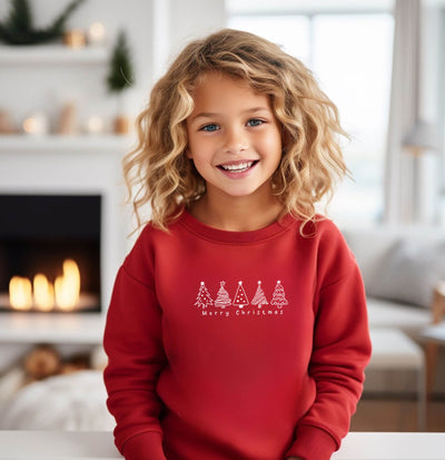 YOUTH/KIDS Merry Christmas TreesSweatshirt