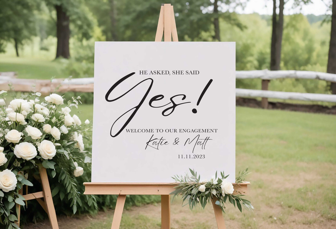 She said Yes Engagement Sign