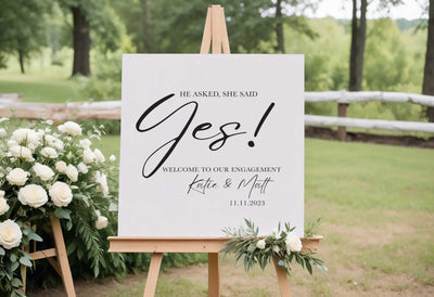 She said Yes Engagement Sign