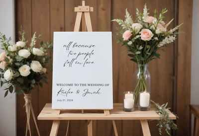 All because two people fell in love Wedding Sign