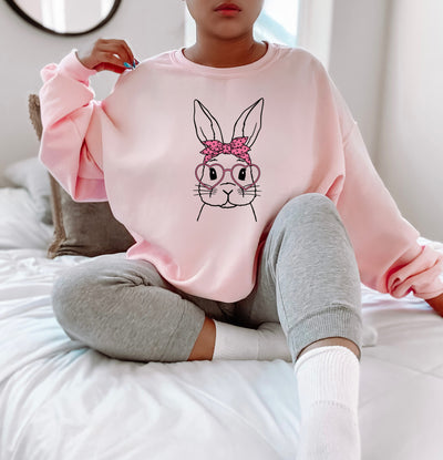 Bunny w/Bow & Glasses Sweatshirt