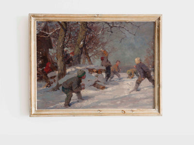 School Day Snowball Fight Print