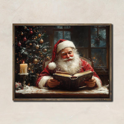 Santa Reading a book