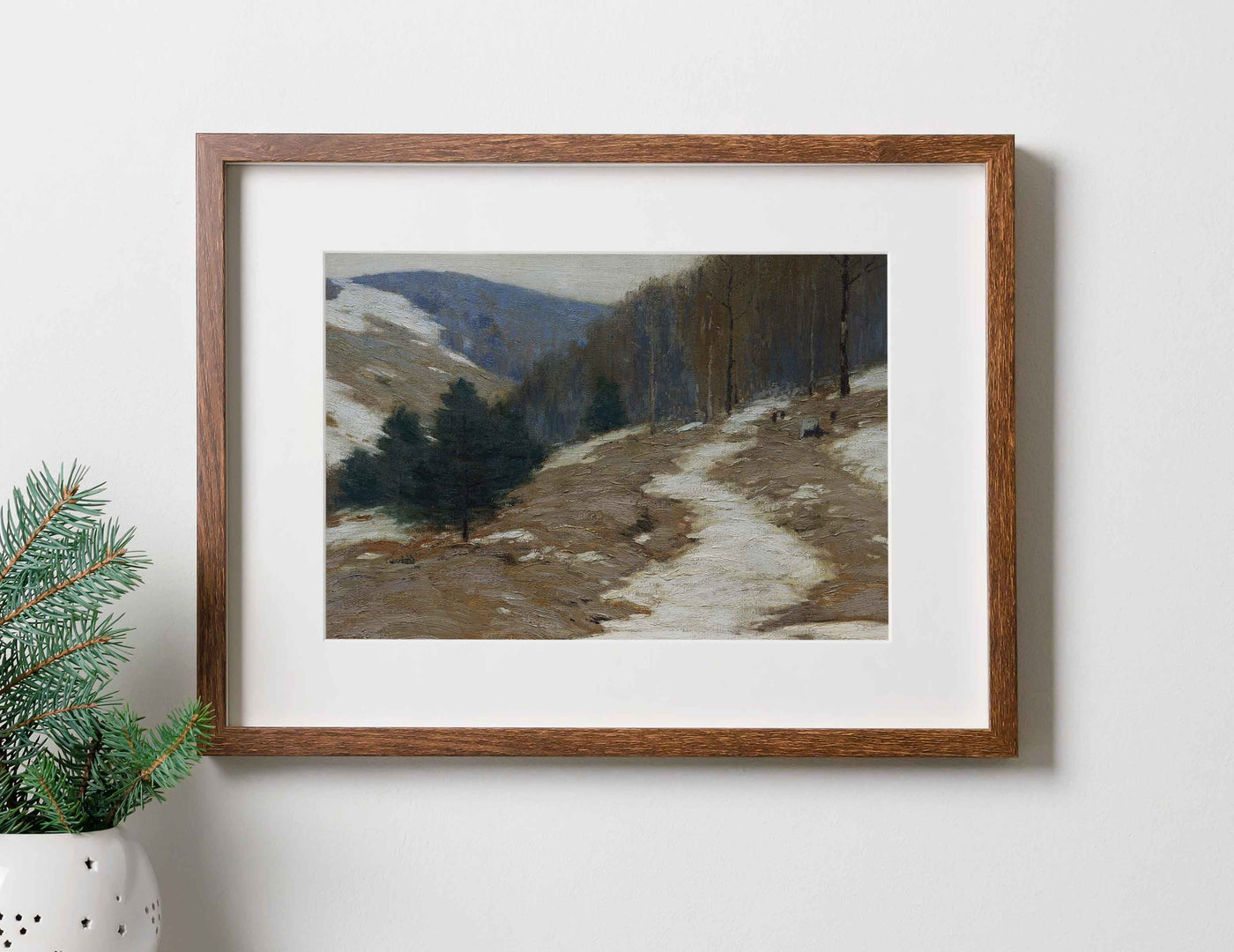 Snow on the Mountain Side Print