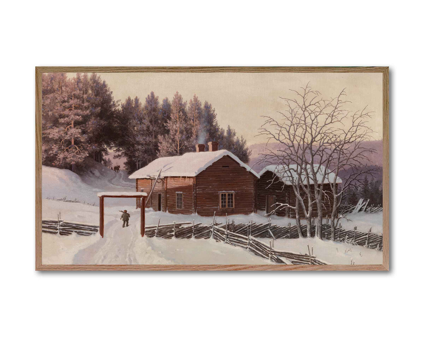 FRAME TV ART | Snowy Red Barn