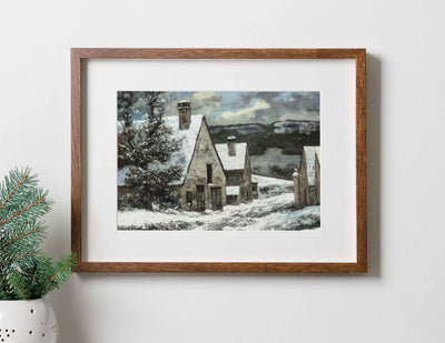 Snowy Village Print
