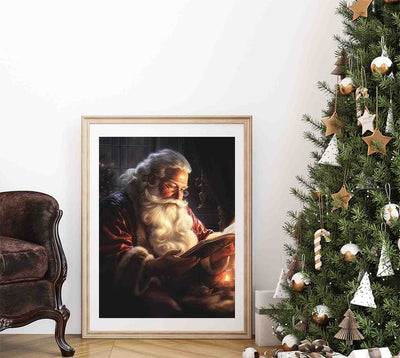 St. Nick Reading "santa" Vertical Print