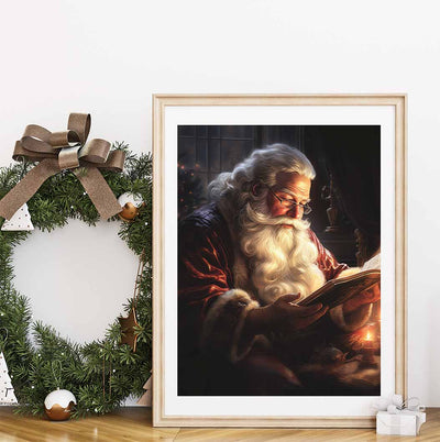 St. Nick Reading "santa" Vertical Print