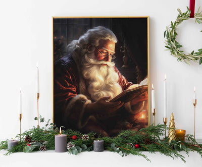 St. Nick Reading "santa" Vertical Print