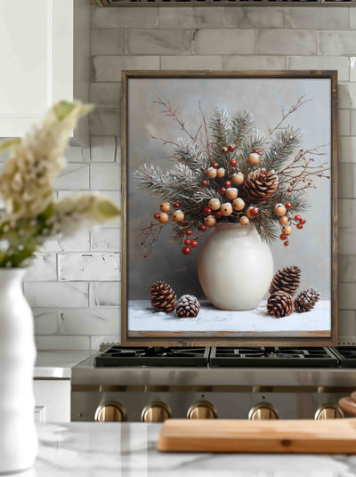 Still Life Christmas Vase