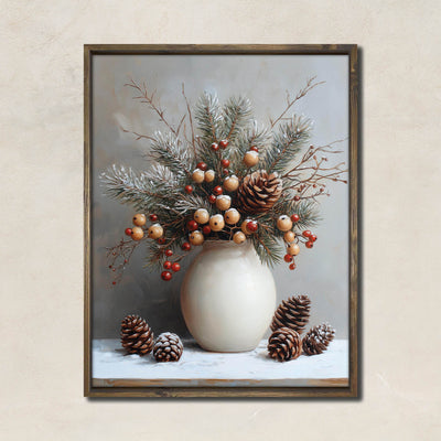 Still Life Christmas Vase