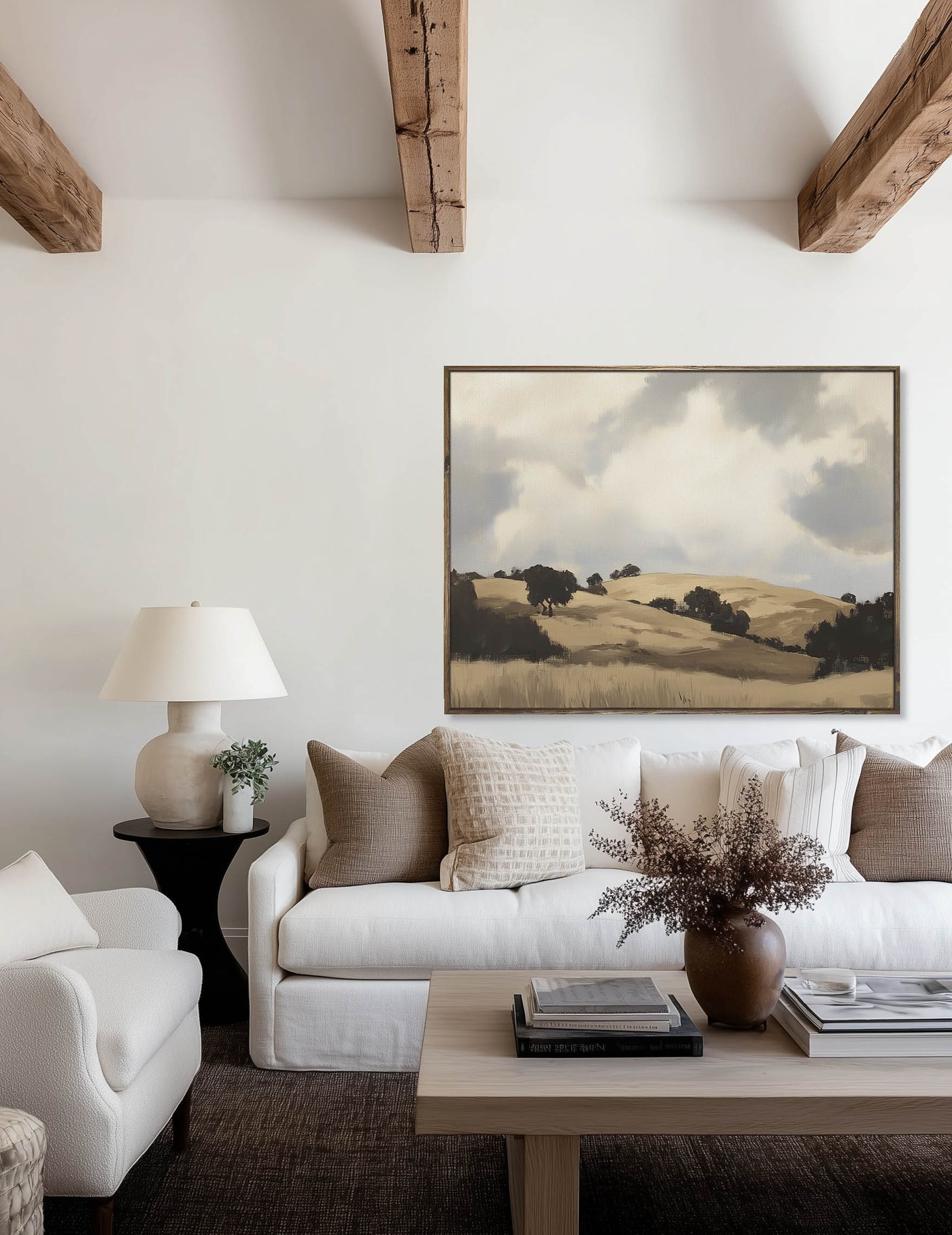 Neutral Landscape Canvas Art - "Stillness Beyond"