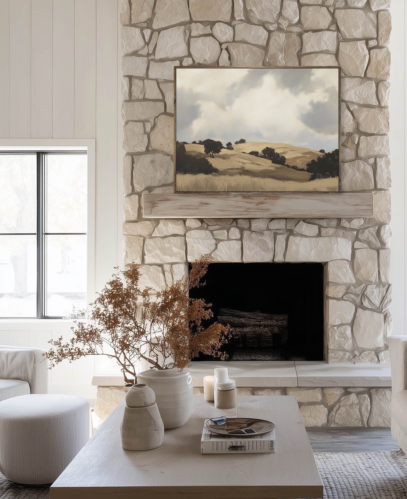 Neutral Landscape Canvas Art - "Stillness Beyond"
