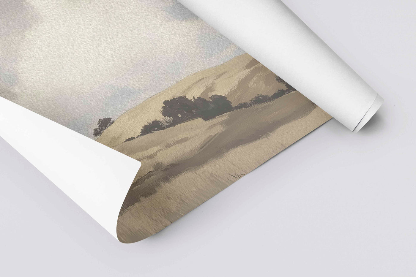 Neutral Landscape Canvas Art - "Stillness Beyond"