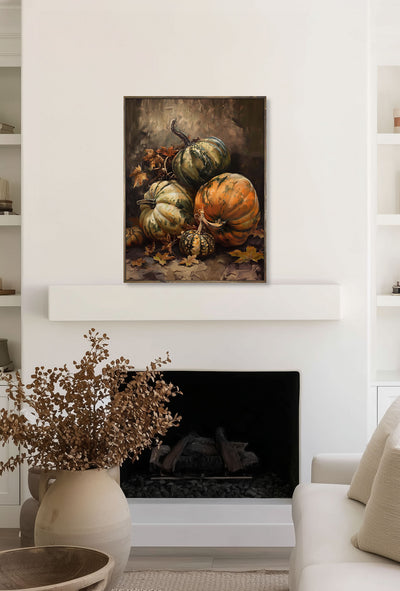 Autumn Pumpkin Still Life Canvas Art -"Timeless Gatherings"