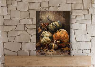 Autumn Pumpkin Still Life Canvas Art -"Timeless Gatherings"