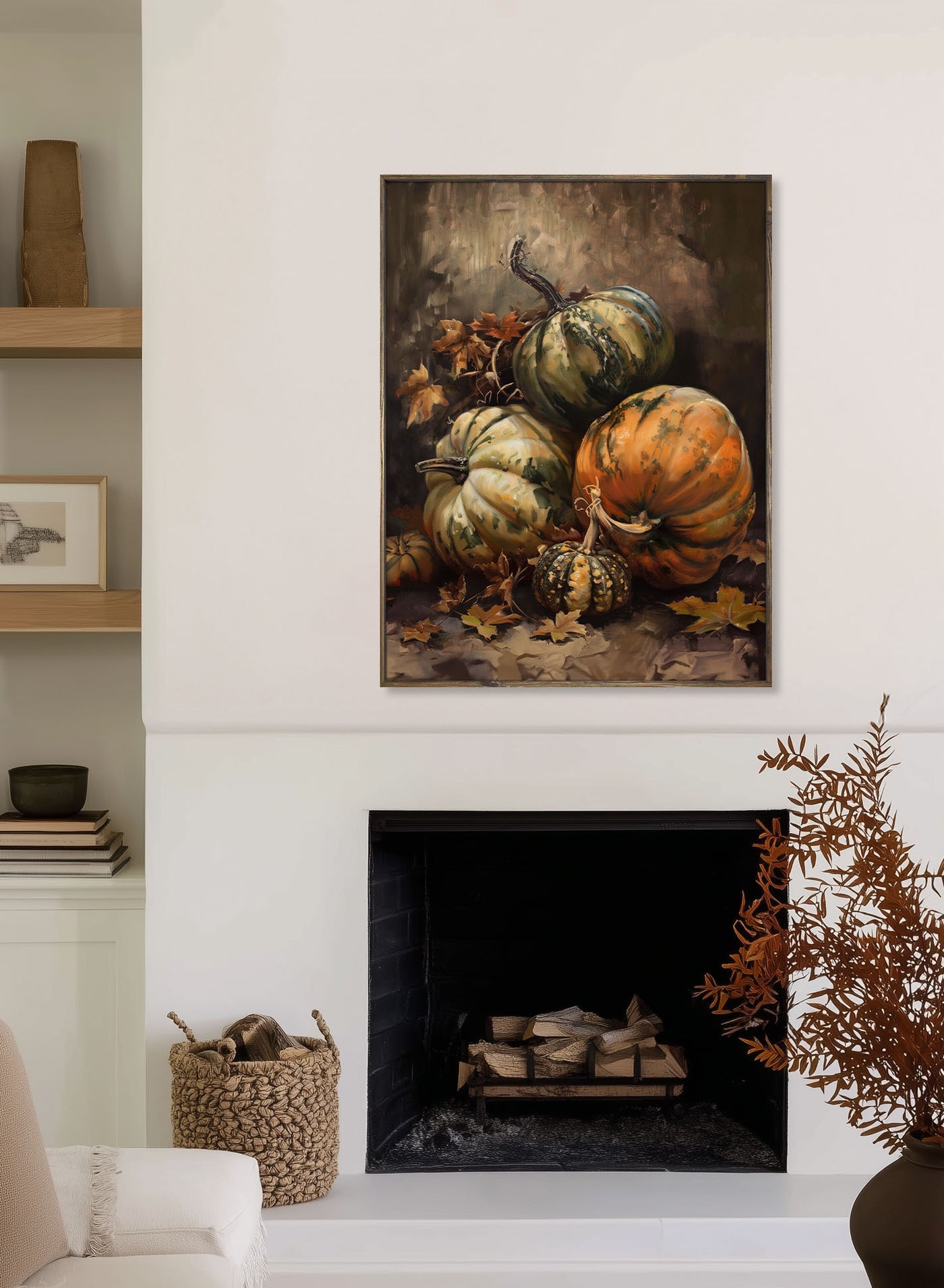 Autumn Pumpkin Still Life Canvas Art -"Timeless Gatherings"