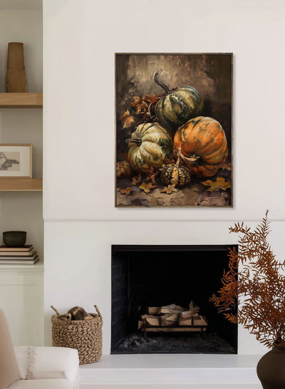 Autumn Pumpkin Still Life Canvas Art -"Timeless Gatherings"