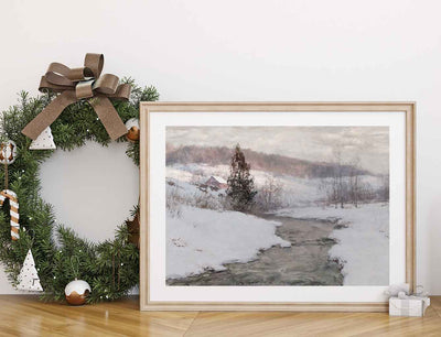 Vintage Snow Landscape Print