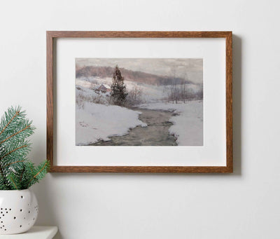 Vintage Snow Landscape Print