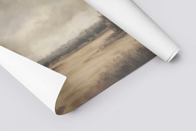 Fall Neutral Landscape Canvas Art - "Whispers of the Meadow"