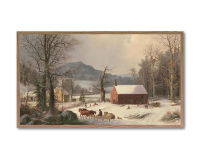 Winter School House Landscape - DIGITAL