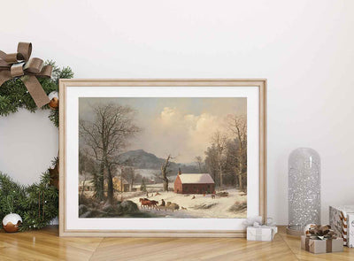 Winter School House Landscape