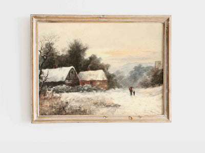 Winter Snow Cottage Print