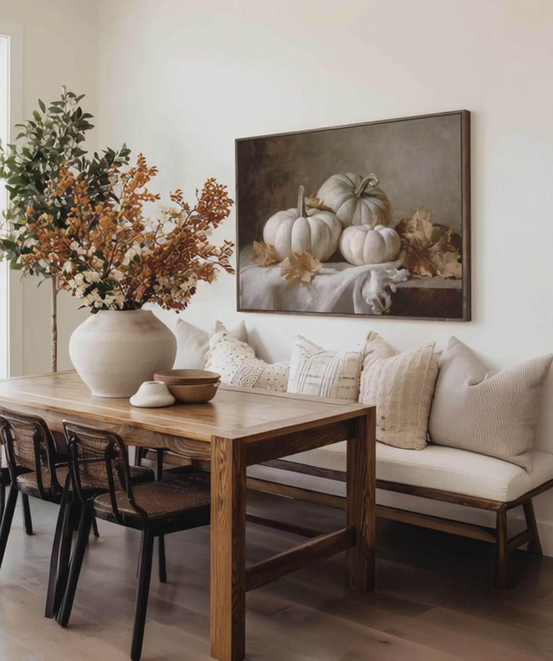 Neutral Canvas Framed Art - "Echoes of Fall"