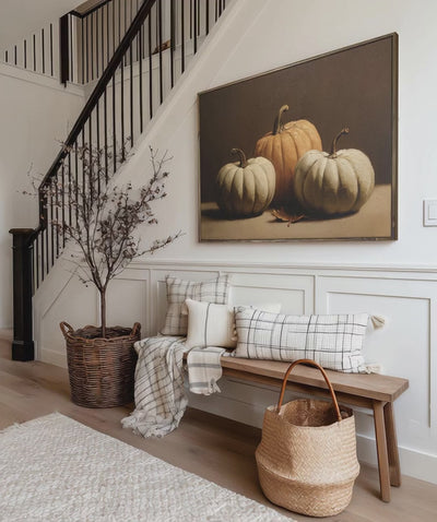  Fall Pumkin Art In Entry Way