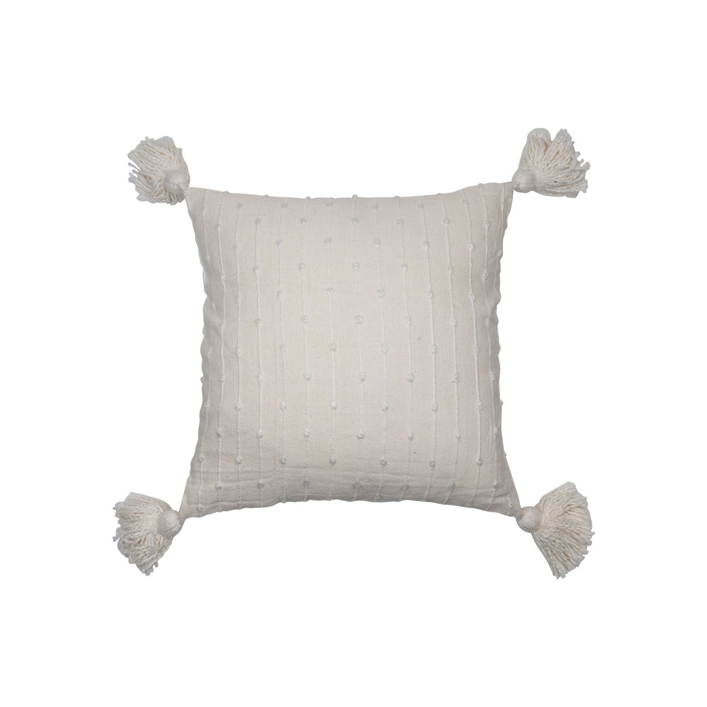 Simple Textured Pillow w/Tassels