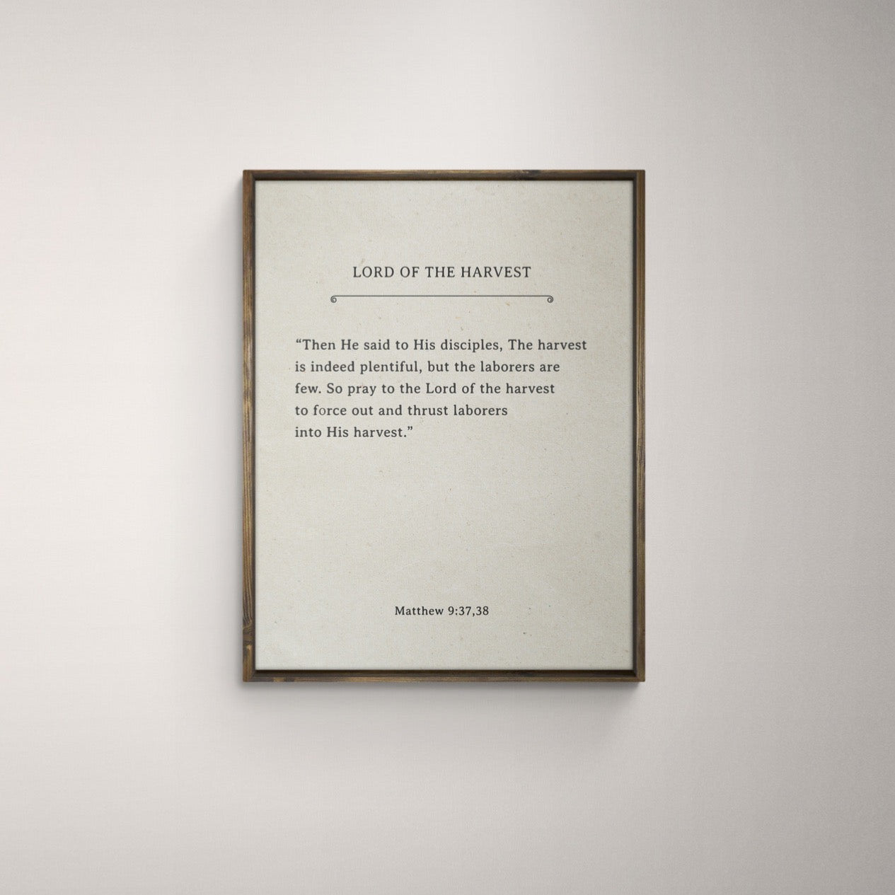 Lord of the Harvest Sign Stained Frame