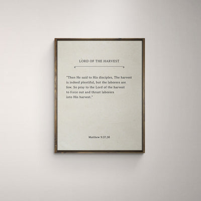 Lord of the Harvest Sign Stained Frame