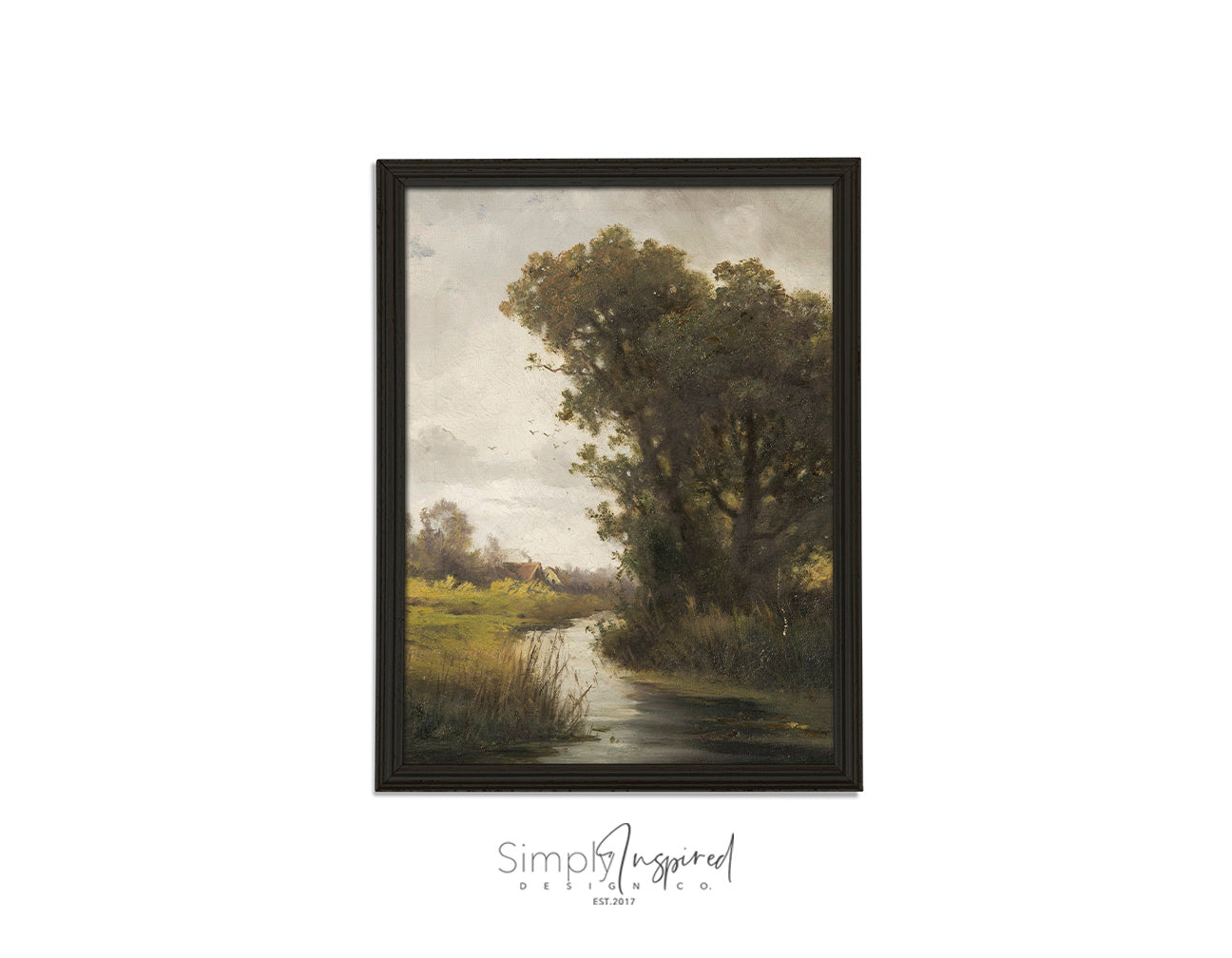 Cottage by the stream Print