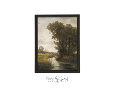 Cottage by the stream Print