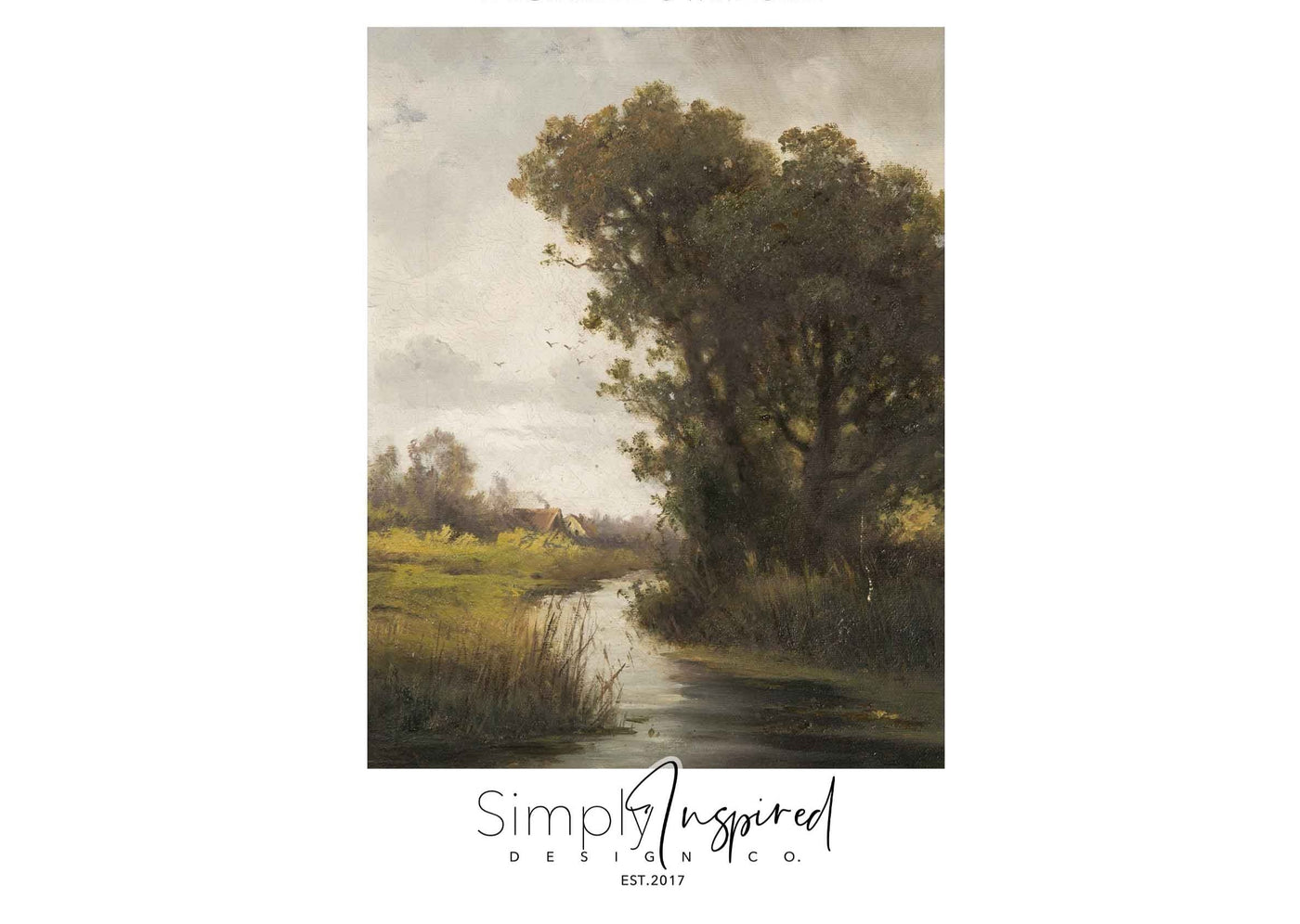 Cottage by the stream Print