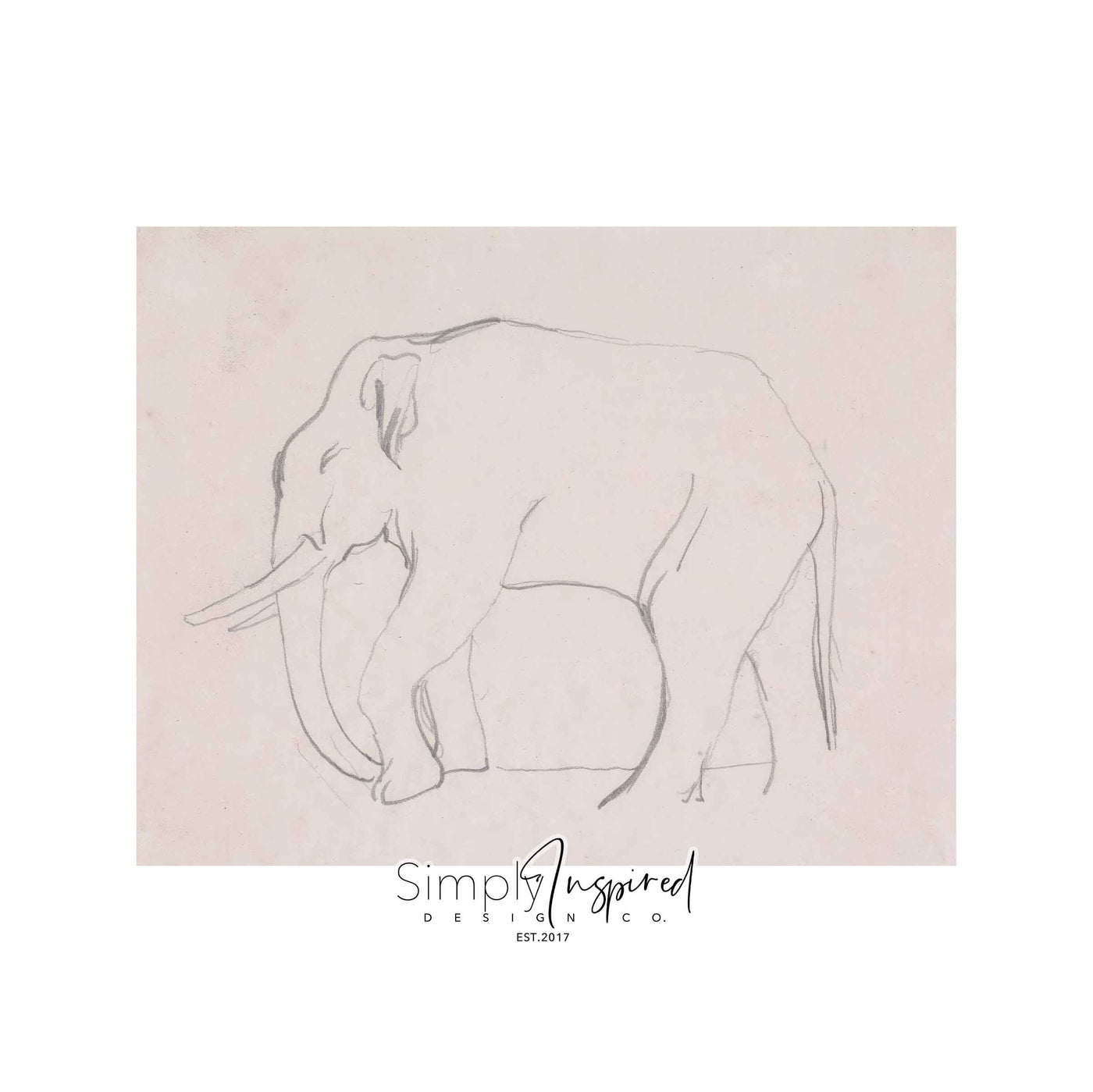 Elephant Walking Sketch